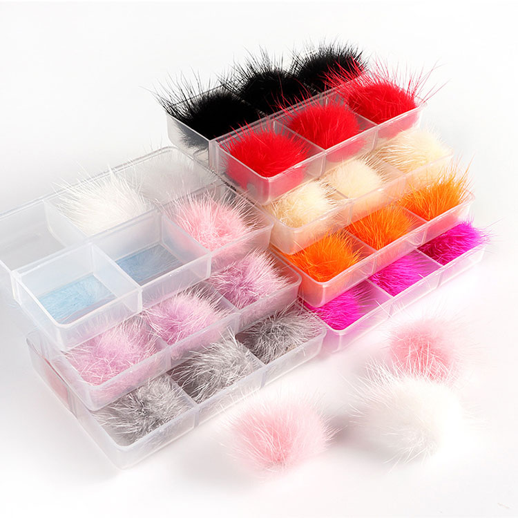 Hộp 6 cái 3d Sofy Pom Pom từ tính cho móng tay