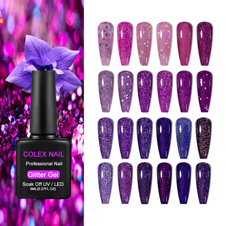 8ml màu tím long lanh đánh bóng