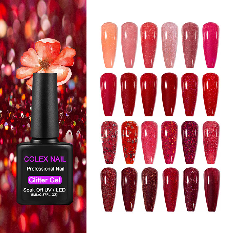Món quà đánh bóng gel lấp lánh 8ml màu đỏ