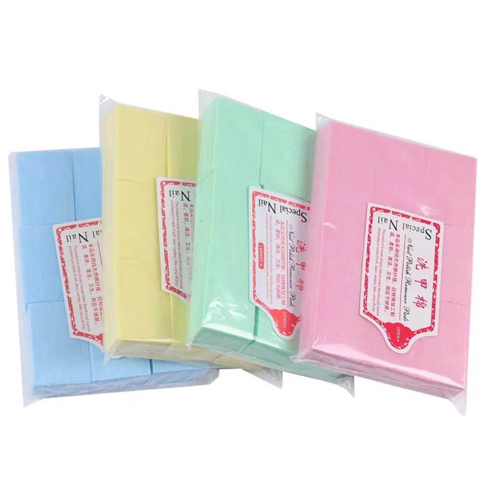Khăn lau móng tay bằng cotton đầy màu sắc