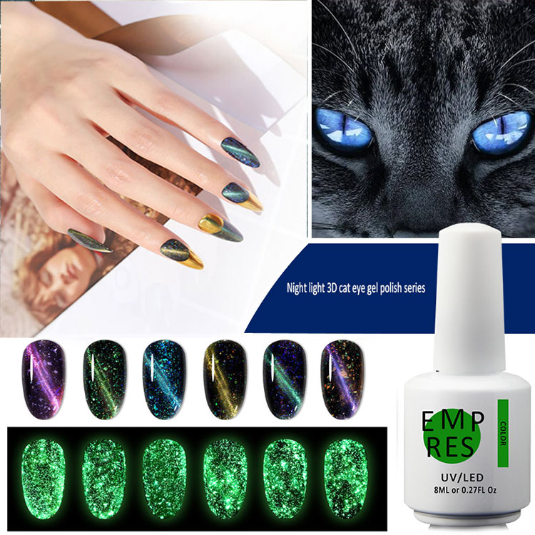 Glow in the Dark 3d Cat Eye Gel đánh bóng
